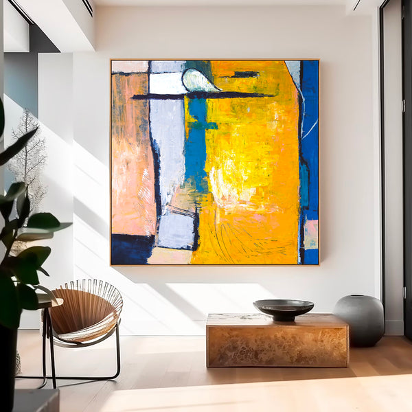 Abstract Painting – Original Wall Art – Large Oil & Acrylic Painting on Canvas – Modern Minimalist Contemporary Canvas Art – “Suburban”