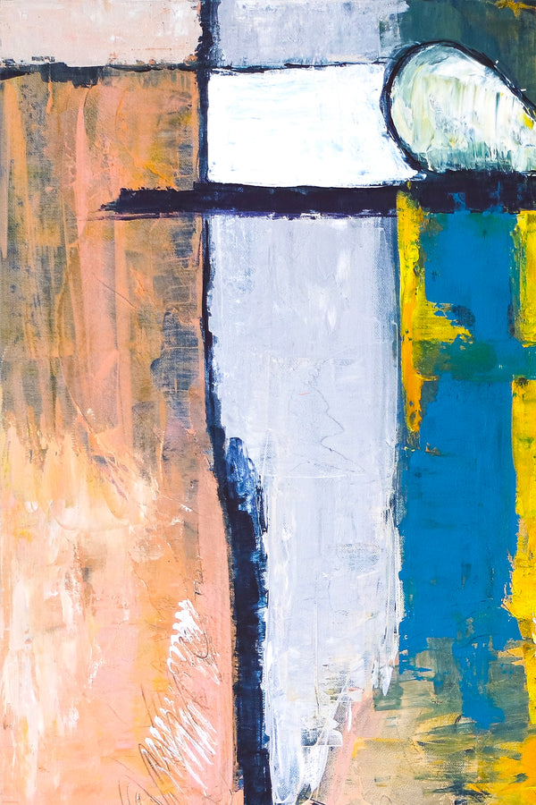 Abstract Painting – Original Wall Art – Large Oil & Acrylic Painting on Canvas – Modern Minimalist Contemporary Canvas Art – “Suburban”