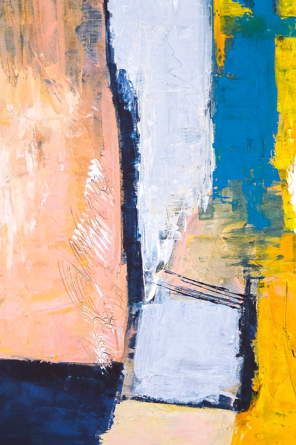 Abstract Painting – Original Wall Art – Large Oil & Acrylic Painting on Canvas – Modern Minimalist Contemporary Canvas Art – “Suburban”