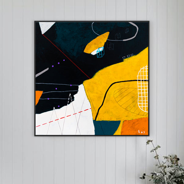 Original Abstract Colorful Painting, Captivating and Mysterious Modern Canvas Wall Art | Swati (30"x30")