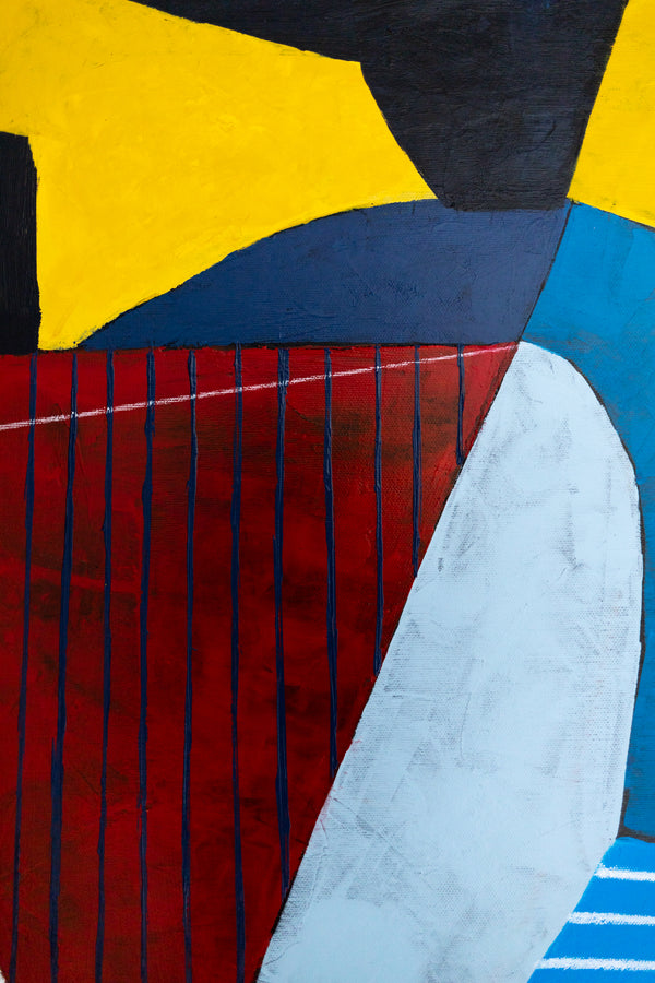 Modern Geometric Abstract Painting – Original Oil & Acrylic on Canvas – Large Wall Art – “Tensio”