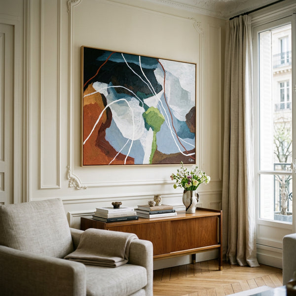 Earthy Neutral Abstract Wall Art — Modern Original Oil Painting, Textured Canvas — "Terra Intima"