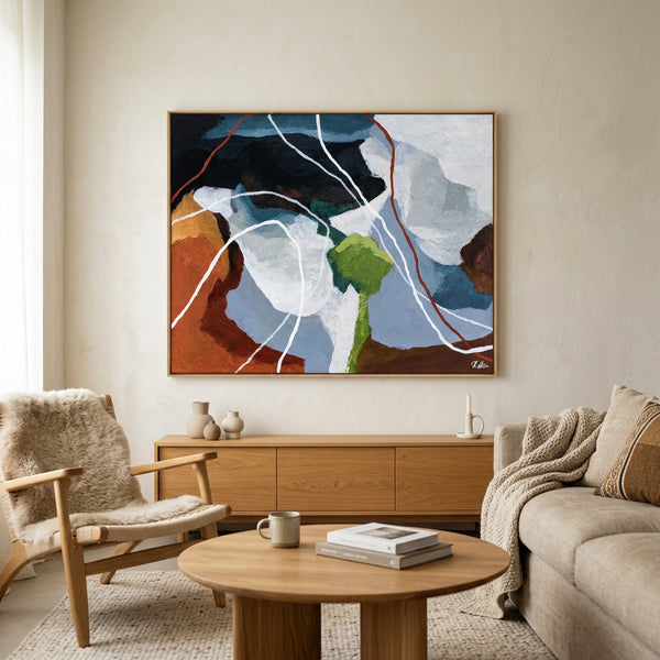 Earthy Neutral Abstract Wall Art — Modern Original Oil Painting, Textured Canvas — "Terra Intima"