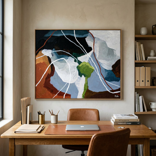 Earthy Neutral Abstract Wall Art — Modern Original Oil Painting, Textured Canvas — "Terra Intima"