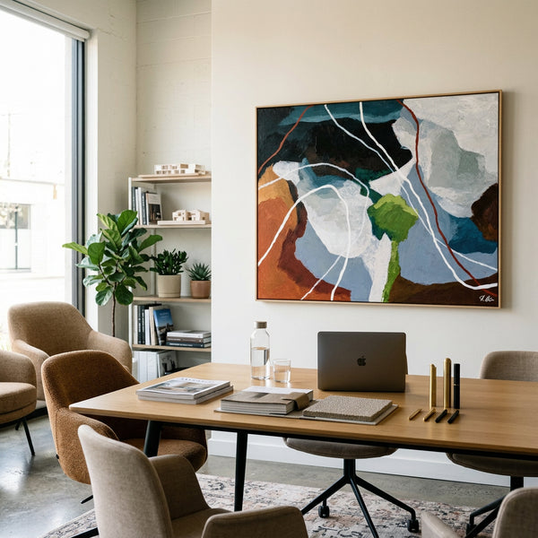 Earthy Neutral Abstract Wall Art — Modern Original Oil Painting, Textured Canvas — "Terra Intima"