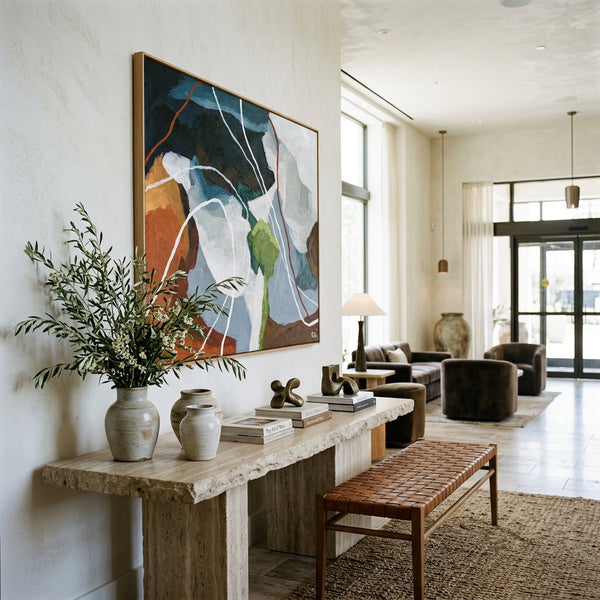 Earthy Neutral Abstract Wall Art — Modern Original Oil Painting, Textured Canvas — "Terra Intima"