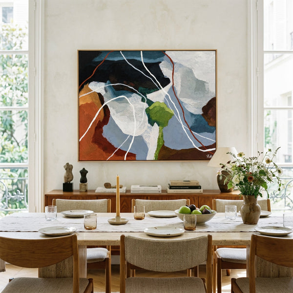 Earthy Neutral Abstract Wall Art — Modern Original Oil Painting, Textured Canvas — "Terra Intima"