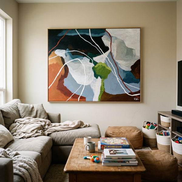 Earthy Neutral Abstract Wall Art — Modern Original Oil Painting, Textured Canvas — "Terra Intima"