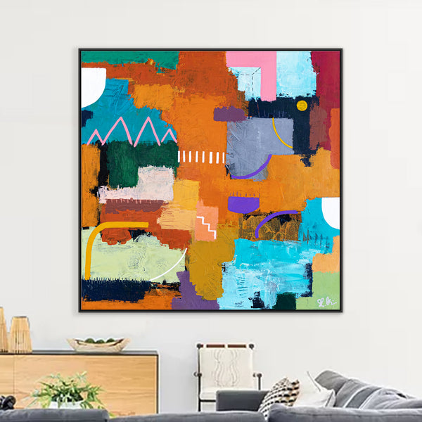 Large Original Abstract Acrylic Painting, Colorful Modern Canvas Wall Art, Embrace Comfort and Beauty | Terra Traum
