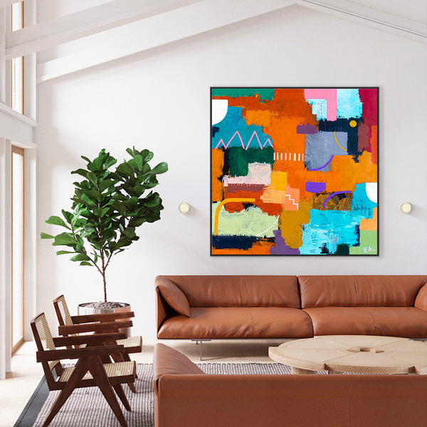 Large Original Abstract Acrylic Painting, Colorful Modern Canvas Wall Art, Embrace Comfort and Beauty | Terra Traum