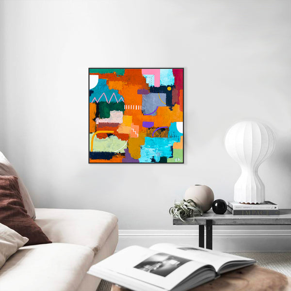 Original Abstract Painting, Colorful Modern Canvas Wall Art, Embrace Comfort and Beauty | Terra Traum (24"x24")