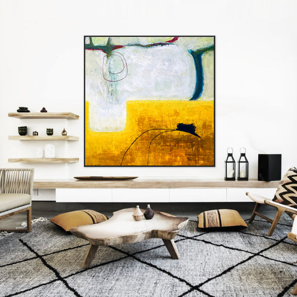 Surreal Voyage with Modern Abstract Original Painting, Lines and Planes in Acrylic Canvas Wall Art | The fourth