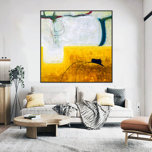 Surreal Voyage with Modern Abstract Original Painting, Lines and Planes in Acrylic Canvas Wall Art | The fourth