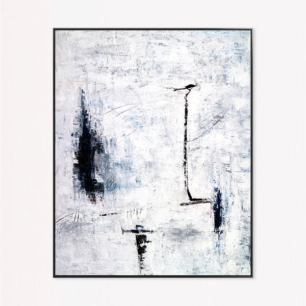 Abstract Painting – Original Wall Art – Large Oil & Acrylic Painting on Canvas – Modern Minimalist Contemporary Canvas Art – “Trace”