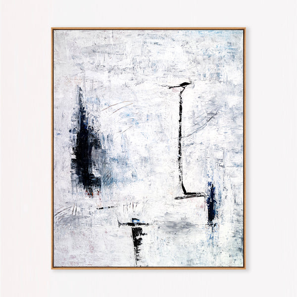 Abstract Painting – Original Wall Art – Large Oil & Acrylic Painting on Canvas – Modern Minimalist Contemporary Canvas Art – “Trace”