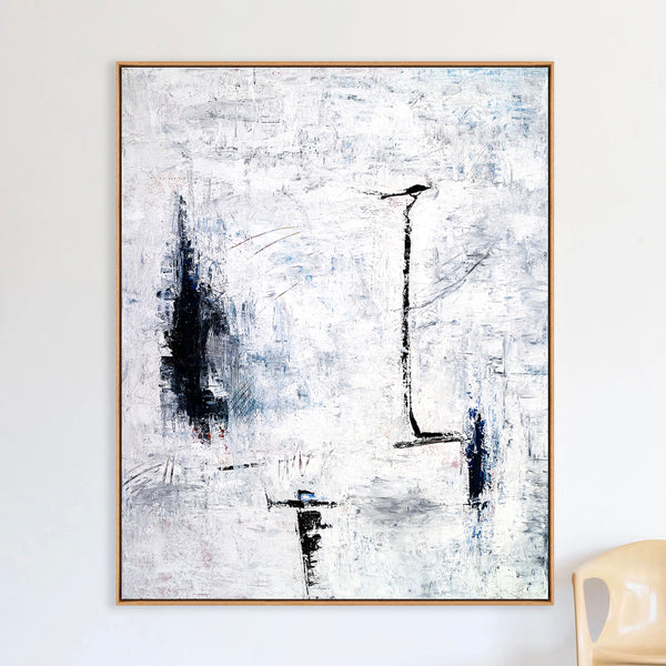 Abstract Painting – Original Wall Art – Large Oil & Acrylic Painting on Canvas – Modern Minimalist Contemporary Canvas Art – “Trace”