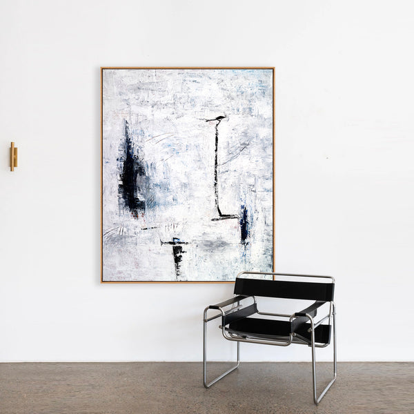 Abstract Painting – Original Wall Art – Large Oil & Acrylic Painting on Canvas – Modern Minimalist Contemporary Canvas Art – “Trace”