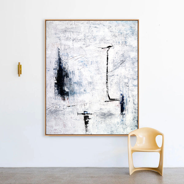 Abstract Painting – Original Wall Art – Large Oil & Acrylic Painting on Canvas – Modern Minimalist Contemporary Canvas Art – “Trace”