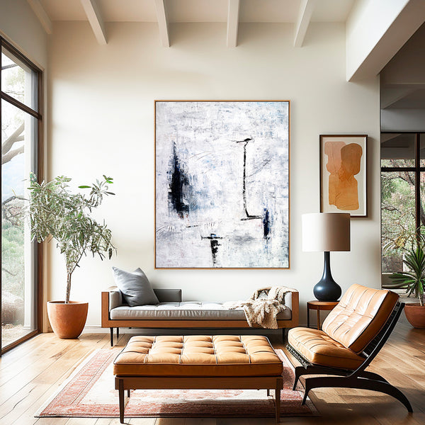 Abstract Painting – Original Wall Art – Large Oil & Acrylic Painting on Canvas – Modern Minimalist Contemporary Canvas Art – “Trace”