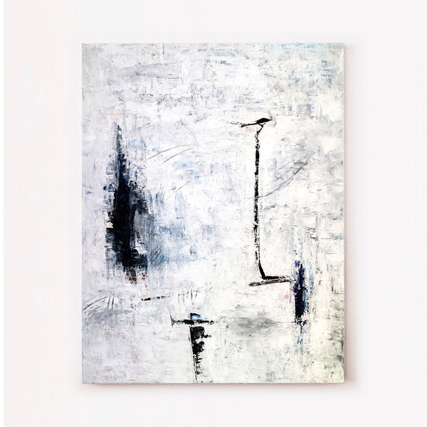 Abstract Painting – Original Wall Art – Large Oil & Acrylic Painting on Canvas – Modern Minimalist Contemporary Canvas Art – “Trace”