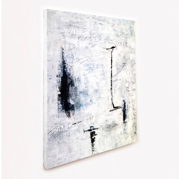 Abstract Painting – Original Wall Art – Large Oil & Acrylic Painting on Canvas – Modern Minimalist Contemporary Canvas Art – “Trace”