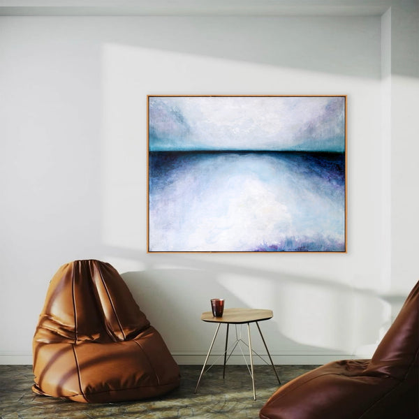 Abstract Painting – Original Wall Art – Large Oil & Acrylic Painting on Canvas – Modern Minimalist Canvas Art – “Tranquil Morning”