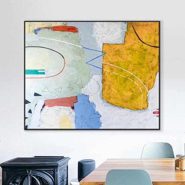 Original Abstract Painting in Acrylic, Modern Canvas Wall Art of Pastel Journey Away from Reality | Travelogues II