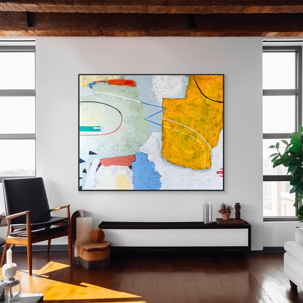 Original Abstract Painting in Acrylic, Modern Canvas Wall Art of Pastel Journey Away from Reality | Travelogues II