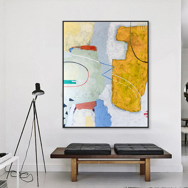 Original Abstract Painting in Acrylic, Modern Canvas Wall Art of Pastel Journey Away from Reality | Travelogues