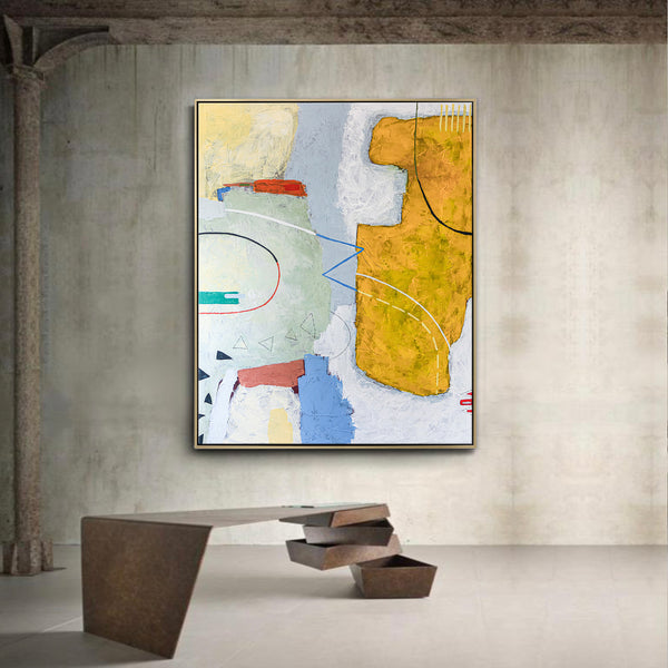 Original Abstract Painting in Acrylic, Modern Canvas Wall Art of Pastel Journey Away from Reality | Travelogues