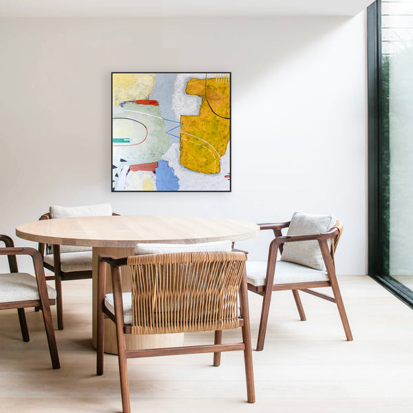 Original Abstract Painting, Modern Canvas Wall Art of Pastel Journey Away from Reality | Travelogues (Square Ver.)