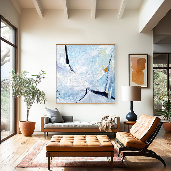 Abstract Painting – Original Wall Art – Large Oil & Acrylic Painting on Canvas – Modern Minimalist Contemporary Canvas Art – “Unspoken”