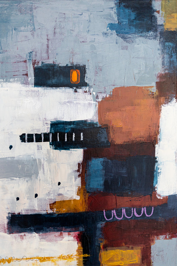 Large Abstract Minimalist Painting – Original Oil & Acrylic on Canvas – Warm Contemporary Wall Art – “Vacuitas Calida”