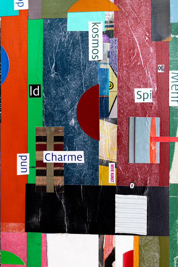 Geometric Collage Painting – Original Abstract Canvas Wall Art – Verba Colores (30"x30")