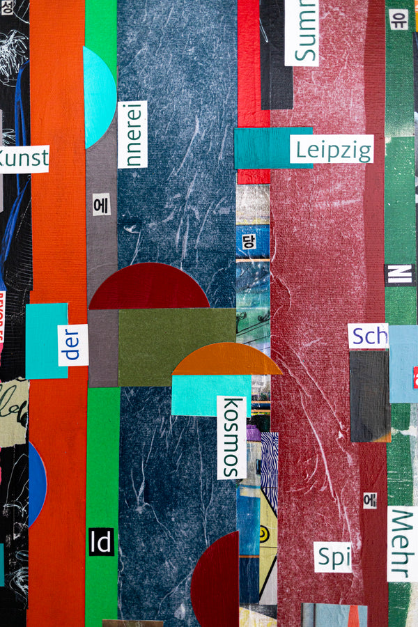 Geometric Collage Painting – Original Abstract Canvas Wall Art – Verba Colores (30"x30")