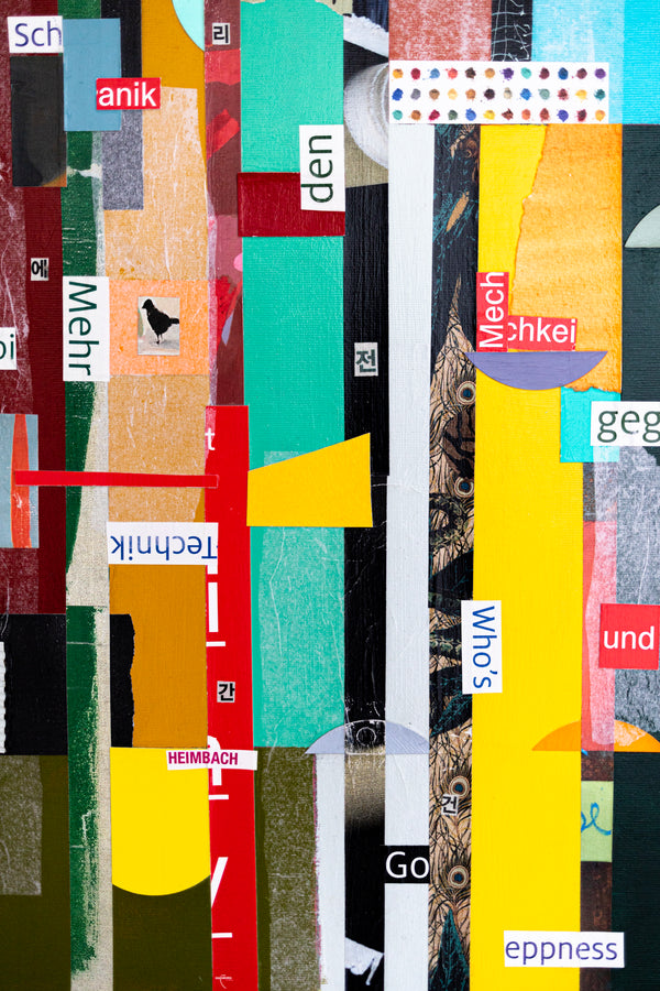 Geometric Collage Painting – Original Abstract Canvas Wall Art – Verba Colores (30"x30")