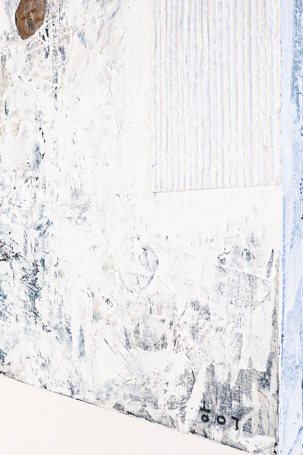 Journey to Truth in Black & White Original Abstract Painting, Modern Canvas Wall Art in Mixed Media Artwork | Verus (40"x40")