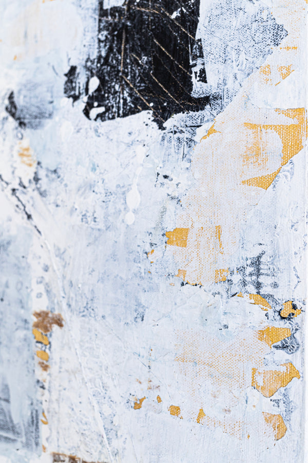 Journey to Truth in Black & White Original Abstract Painting, Modern Canvas Wall Art in Mixed Media Artwork | Verus (40"x40")