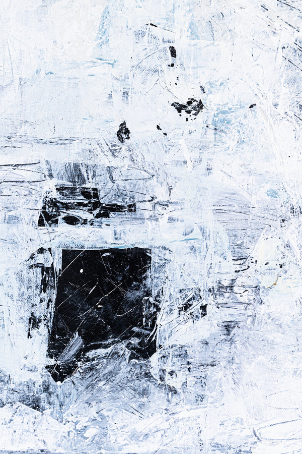 Journey to Truth in Black & White Original Abstract Painting, Modern Canvas Wall Art in Mixed Media Artwork | Verus (40"x40")