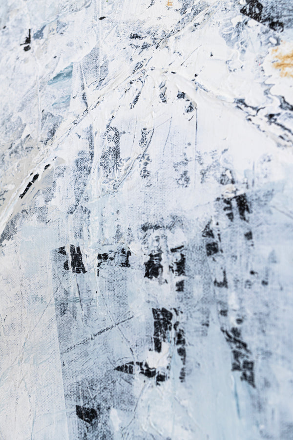 Journey to Truth in Black & White Original Abstract Painting, Modern Canvas Wall Art in Mixed Media Artwork | Verus (40"x40")