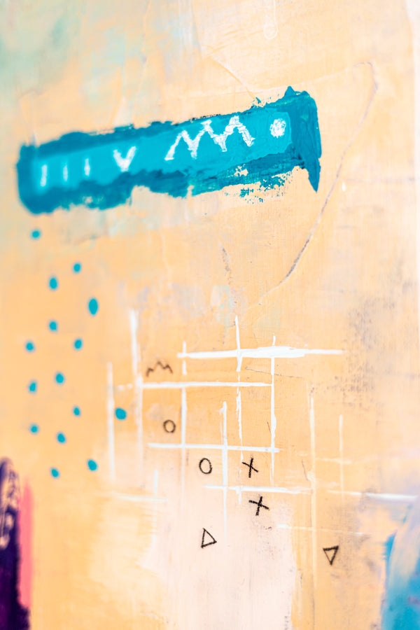 Abstract Painting - Original Wall Art – Oil & Acrylic on Canvas – Colorful Contemporary Modern Wall Art – Violae (20"x20" | 50x50cm)