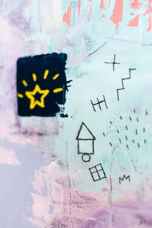 Abstract Painting - Original Wall Art – Oil & Acrylic on Canvas – Colorful Contemporary Modern Wall Art – Violae (20"x20" | 50x50cm)