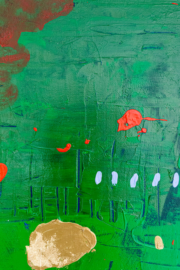 Abstract Painting - Original Wall Art – Oil & Acrylic on Canvas – Green Contemporary Modern Wall Art – Viridis Carus (20"x20" | 50x50cm)