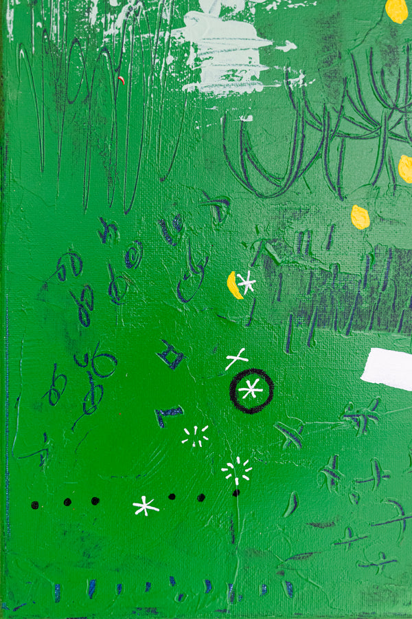Abstract Painting - Original Wall Art – Oil & Acrylic on Canvas – Green Contemporary Modern Wall Art – Viridis Carus (20"x20" | 50x50cm)