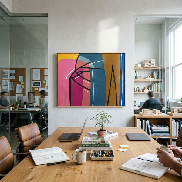 Moody Black Minimalist Abstract Wall Art — Original Oil Painting, Textured Canvas Statement — "Vis Lineae"