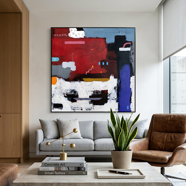 Abstract Wall Art — Bold Green Textured Original Oil Painting, Large Modern Statement Canvas — "Vis Virae"