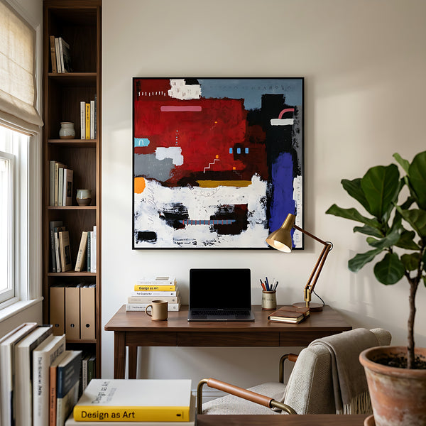 Abstract Wall Art — Bold Green Textured Original Oil Painting, Large Modern Statement Canvas — "Vis Virae"