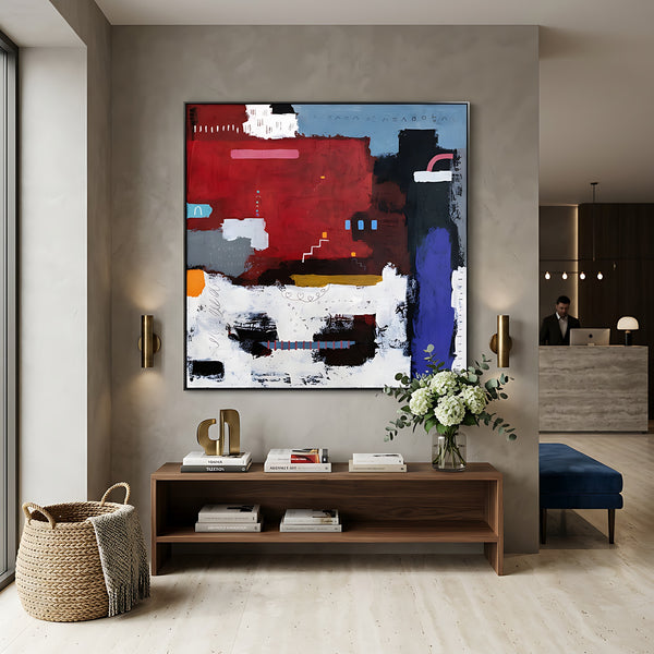 Abstract Wall Art — Bold Green Textured Original Oil Painting, Large Modern Statement Canvas — "Vis Virae"