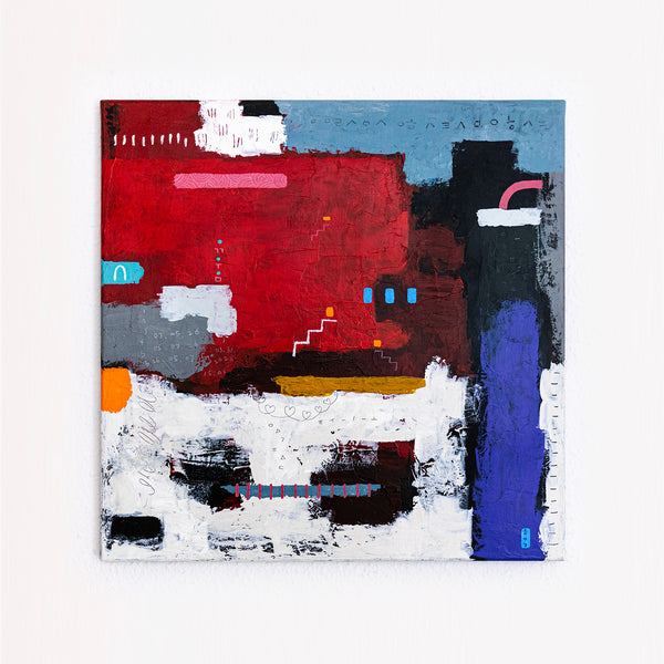 Abstract Wall Art — Bold Green Textured Original Oil Painting, Large Modern Statement Canvas — "Vis Virae" (20"x20" | 51x51cm)