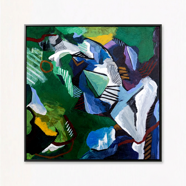 Abstract Expressionist Painting – Original Wall Art – Oil & Acrylic on Canvas – Vis Viridis (20"x20")